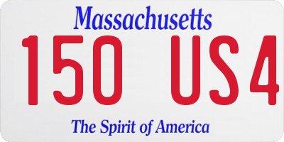 MA license plate 150US4