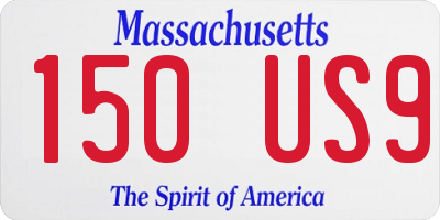 MA license plate 150US9