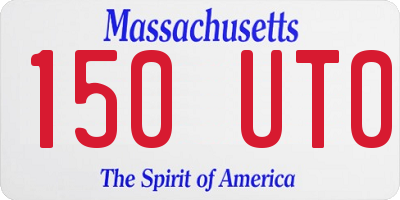 MA license plate 150UT0