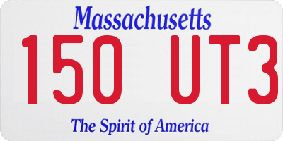 MA license plate 150UT3