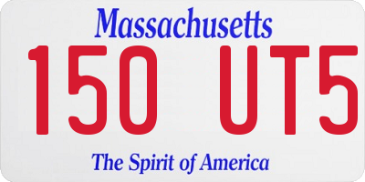MA license plate 150UT5