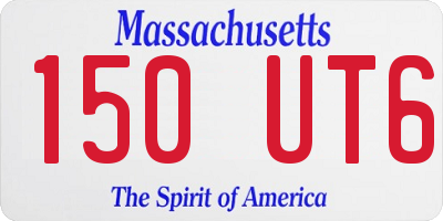 MA license plate 150UT6