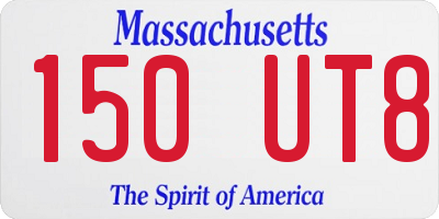 MA license plate 150UT8