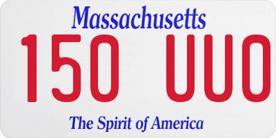 MA license plate 150UU0