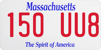MA license plate 150UU8
