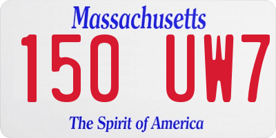 MA license plate 150UW7
