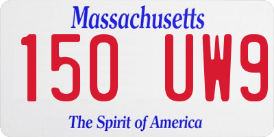 MA license plate 150UW9