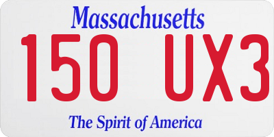 MA license plate 150UX3