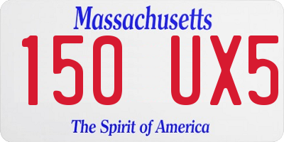 MA license plate 150UX5
