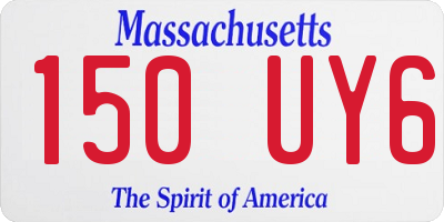 MA license plate 150UY6