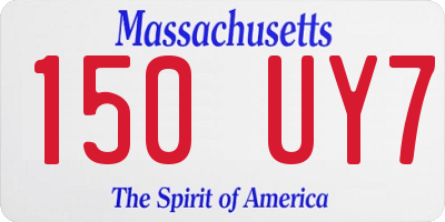 MA license plate 150UY7