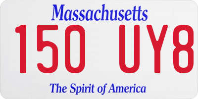 MA license plate 150UY8