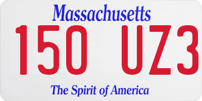 MA license plate 150UZ3