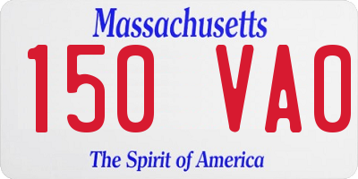 MA license plate 150VA0