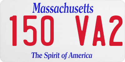 MA license plate 150VA2