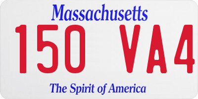 MA license plate 150VA4