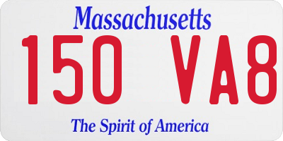 MA license plate 150VA8