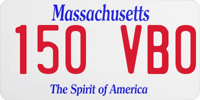 MA license plate 150VB0