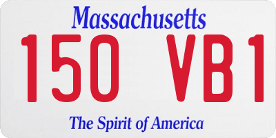 MA license plate 150VB1