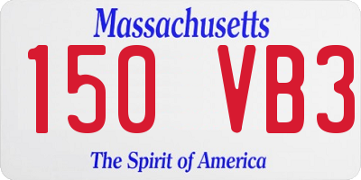 MA license plate 150VB3