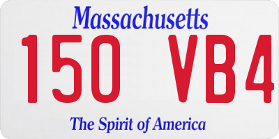 MA license plate 150VB4