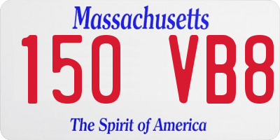 MA license plate 150VB8