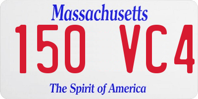 MA license plate 150VC4