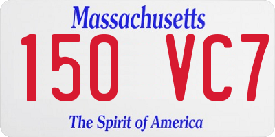 MA license plate 150VC7