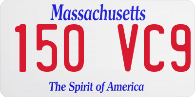 MA license plate 150VC9