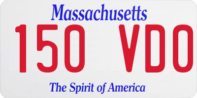 MA license plate 150VD0