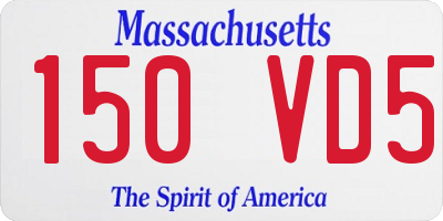 MA license plate 150VD5