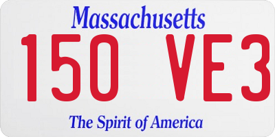 MA license plate 150VE3