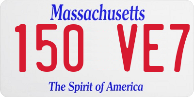 MA license plate 150VE7
