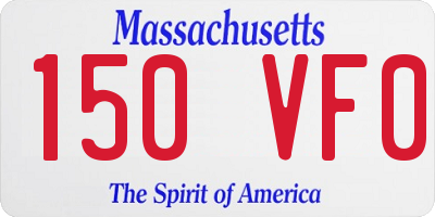 MA license plate 150VF0