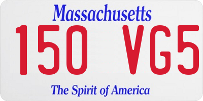 MA license plate 150VG5