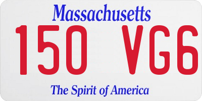 MA license plate 150VG6