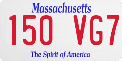 MA license plate 150VG7