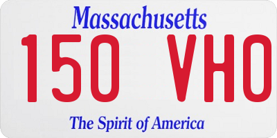 MA license plate 150VH0