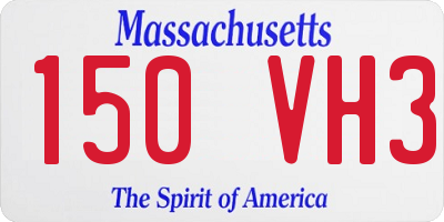 MA license plate 150VH3