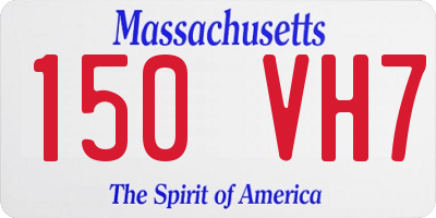 MA license plate 150VH7