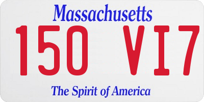 MA license plate 150VI7