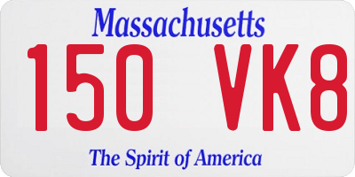 MA license plate 150VK8