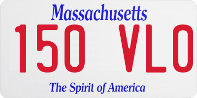 MA license plate 150VL0