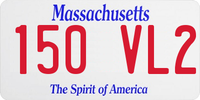 MA license plate 150VL2