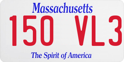 MA license plate 150VL3