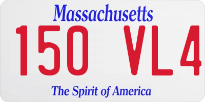 MA license plate 150VL4