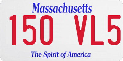 MA license plate 150VL5