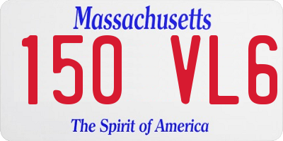 MA license plate 150VL6