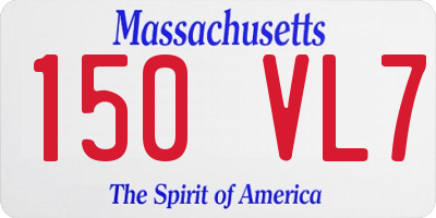 MA license plate 150VL7