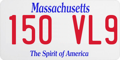 MA license plate 150VL9